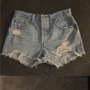 Levi's 501 Light Blue Denim Shorts